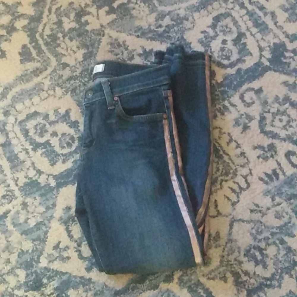 Principle Denim innovators Honor crop Rose Gold stripe 26